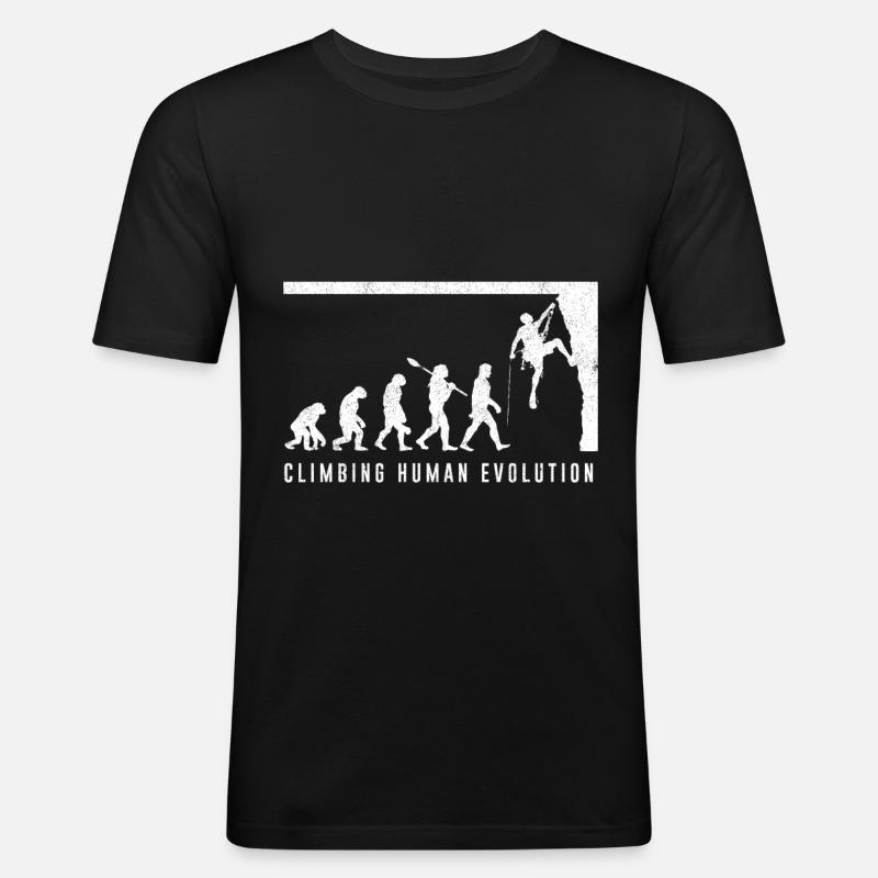 L’évolution de l’escalade - T-shirt près du corps Homme - noir