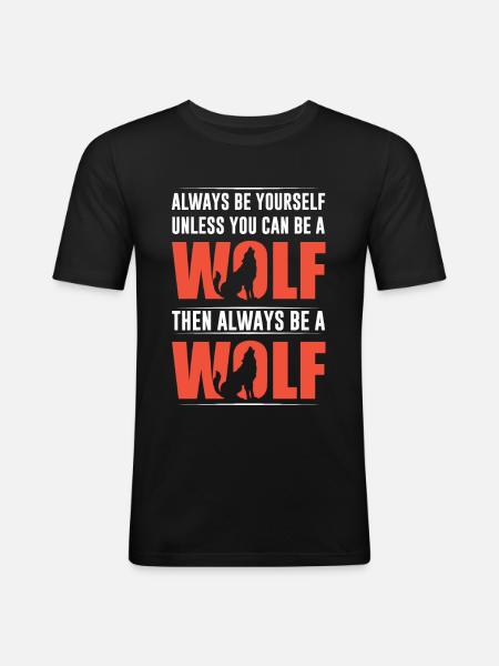 Loup - T-shirt près du corps Homme - noir