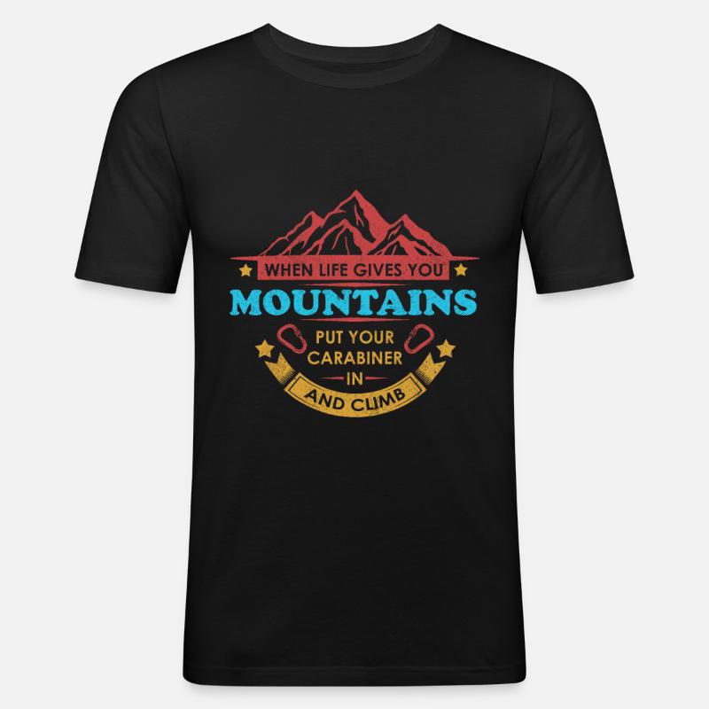 Escalade rocher escalade cadeau d'alpinisme - T-shirt près du corps Homme - noir