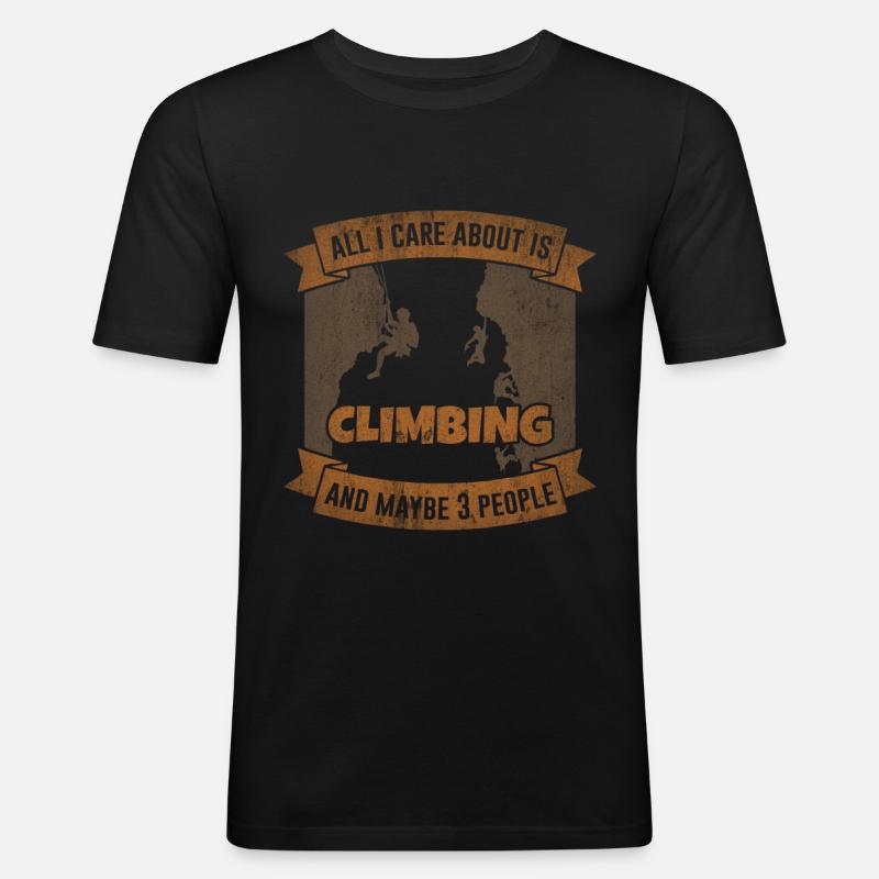 Felsklettern Boulder Klettern Bergsteigen Geschenk - Männer Slim Fit T-Shirt - Schwarz