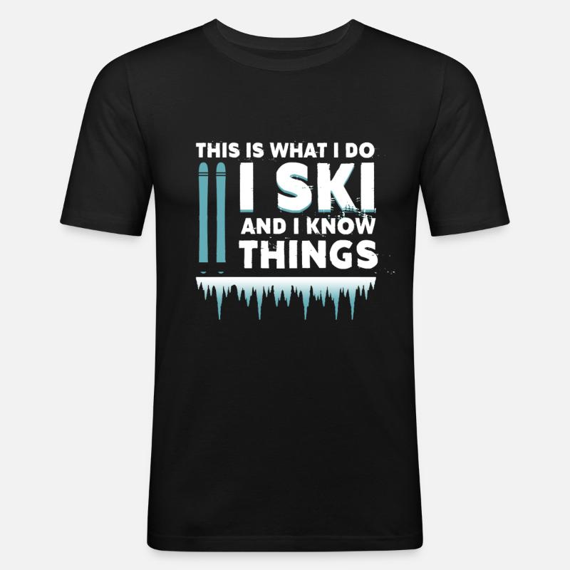 Faire du ski - T-shirt près du corps Homme - noir