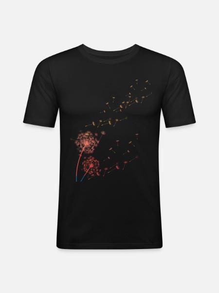 of grass, dandelion, dandelion - Men's Slim Fit T-Shirt - black