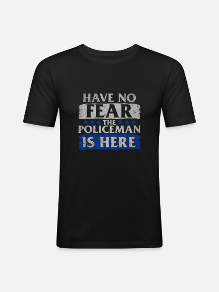 Police cop cop gift - Men's Slim Fit T-Shirt - black