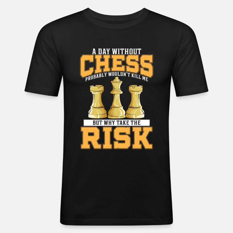 Schach Schachbrett Brettspiel Chess - Männer Slim Fit T-Shirt - Schwarz