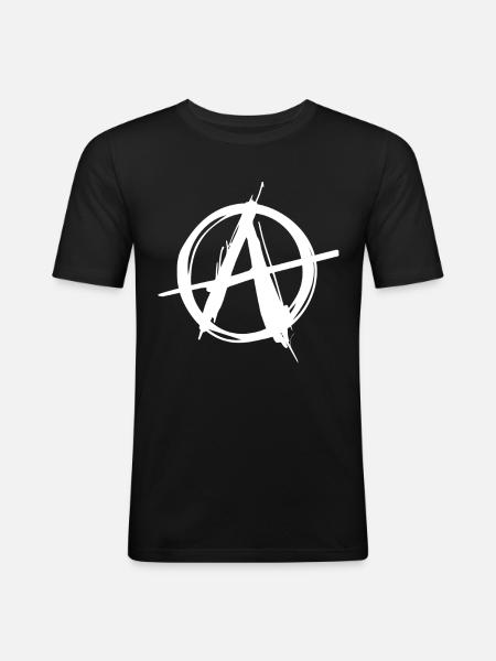 ancap symbol - Men's Slim Fit T-Shirt - black