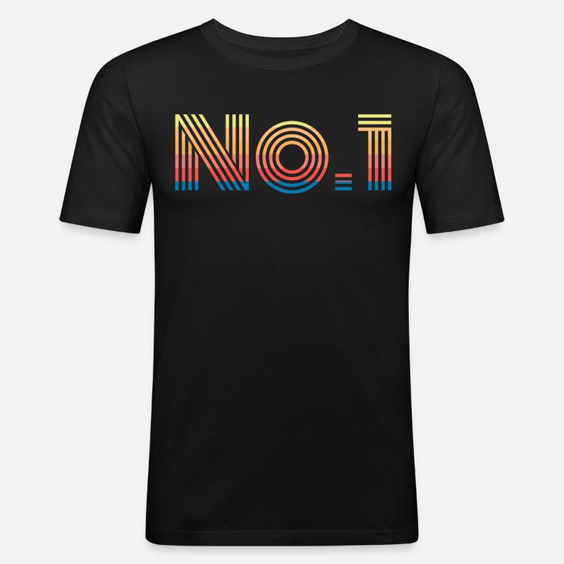 Nummer 1 No 1 - Männer Slim Fit T-Shirt - Schwarz