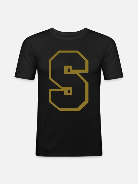 S - letter - Men's Slim Fit T-Shirt - black