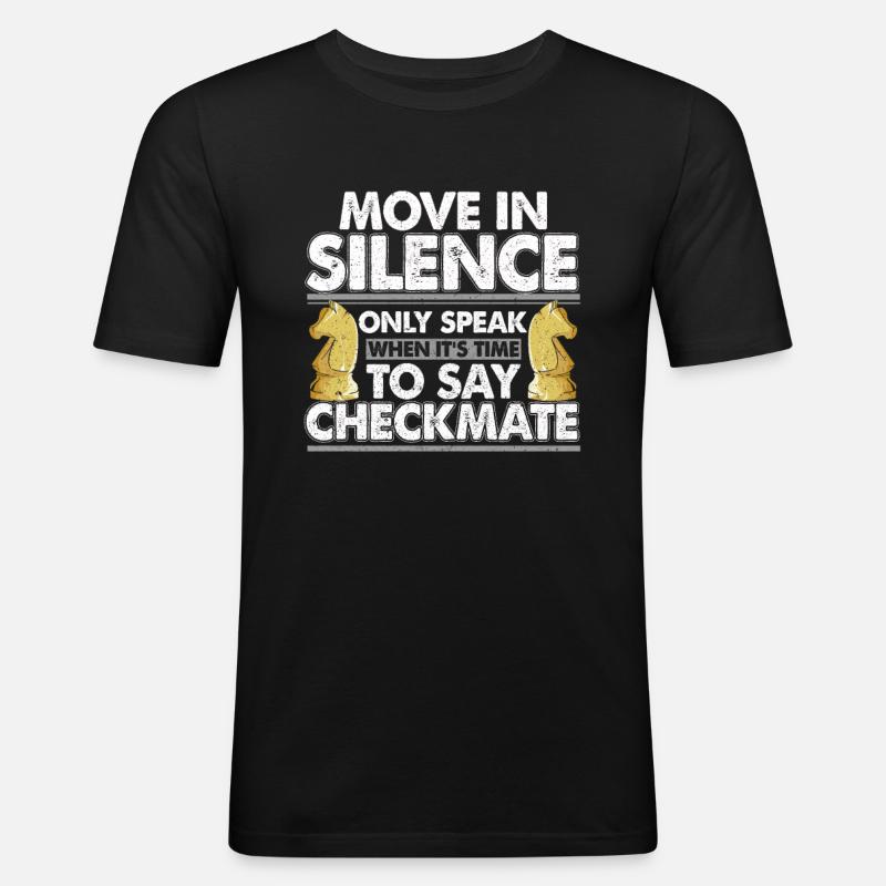 Schach - Männer Slim Fit T-Shirt - Schwarz