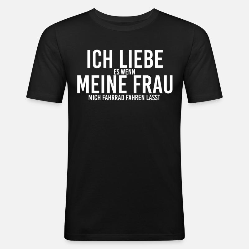 Fahrrad Bikes Sprüche - Männer Slim Fit T-Shirt - Schwarz