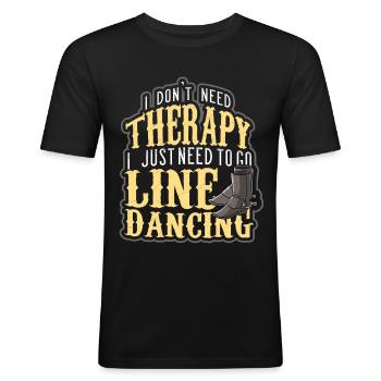 Line dance - Men's Slim Fit T-Shirt - black - Front - Nik (191cm)