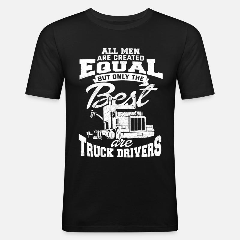 LKW - Männer Slim Fit T-Shirt - Schwarz