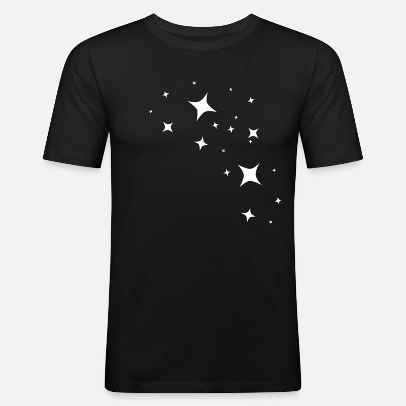 Stern Sterne - Männer Slim Fit T-Shirt - Schwarz
