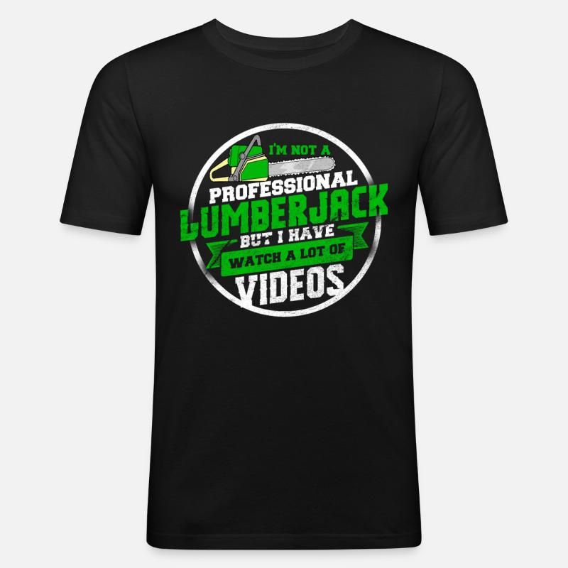 Holzfäller - Männer Slim Fit T-Shirt - Schwarz