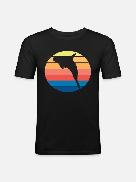 Killerwal Orca - Männer Slim Fit T-Shirt - Schwarz