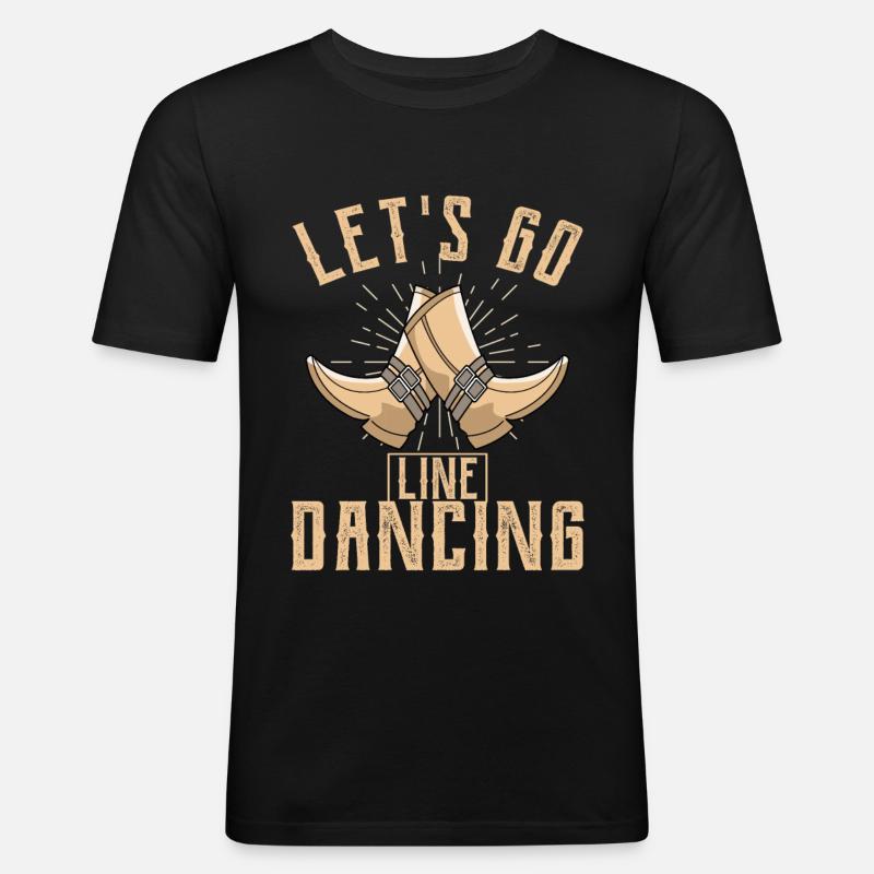Linedance - Männer Slim Fit T-Shirt - Schwarz