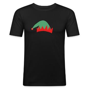 Elfe - Fee - Weihnachten - Männer Slim Fit T-Shirt - Schwarz - Vorne - Nik (191cm)
