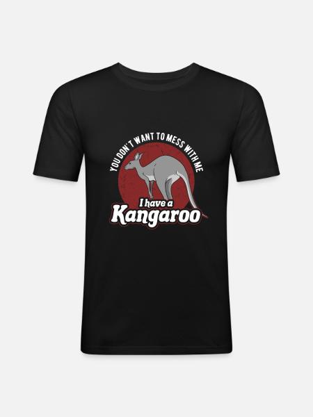 kangaroo - Men's Slim Fit T-Shirt - black
