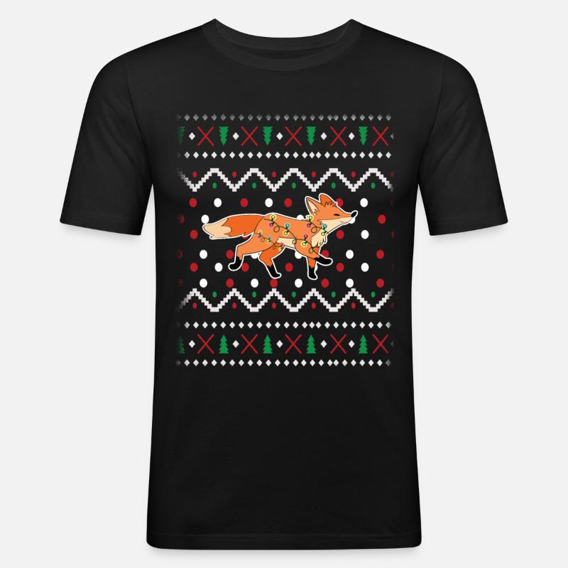 Fuchs - Männer Slim Fit T-Shirt - Schwarz