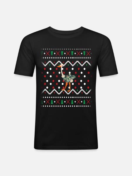 Noël laid - T-shirt près du corps Homme - noir