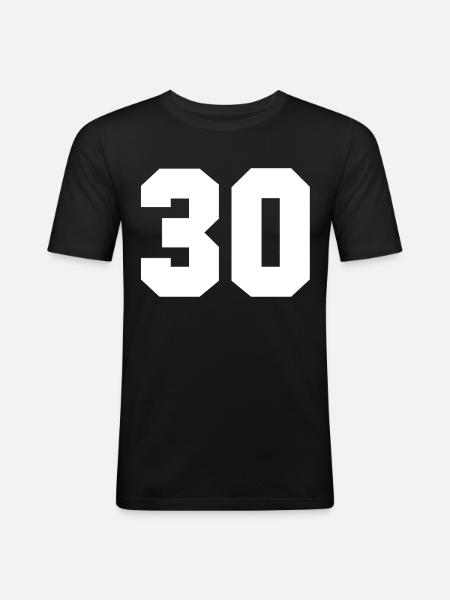 Numéro 30 - T-shirt près du corps Homme - noir