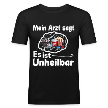 Film Kino Fernsehen Geschenk Filmabend - Männer Slim Fit T-Shirt - Schwarz - Vorne - Nik (191cm)
