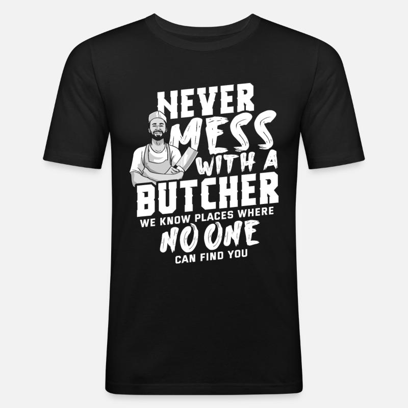 Metzger - Männer Slim Fit T-Shirt - Schwarz