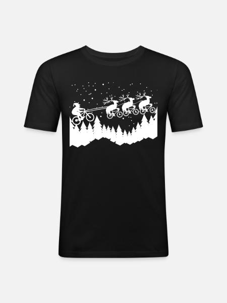 Bicycle christmas - Men's Slim Fit T-Shirt - black