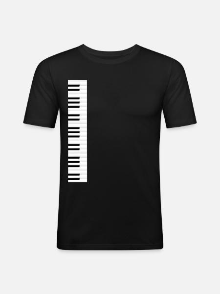 piano - T-shirt près du corps Homme - noir