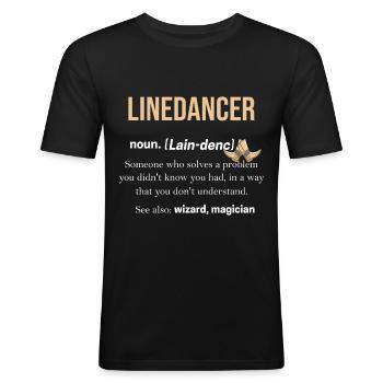 Linedance - Männer Slim Fit T-Shirt - Schwarz - Vorne - Nik (191cm)