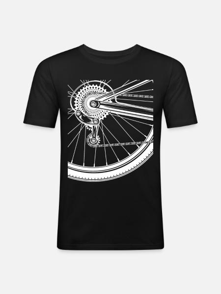 Vélo de course vélo pouls - T-shirt près du corps Homme - noir