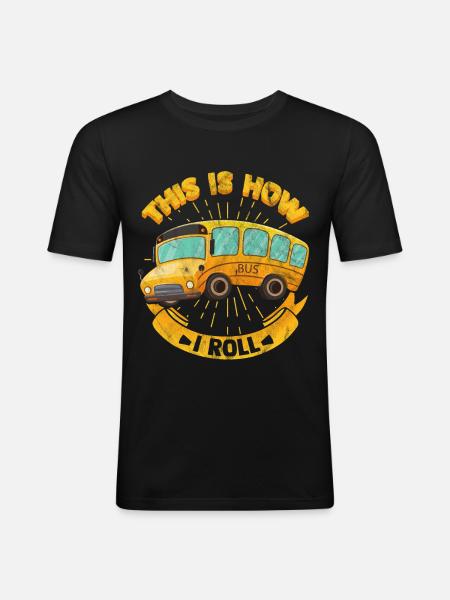 bus - Men's Slim Fit T-Shirt - black