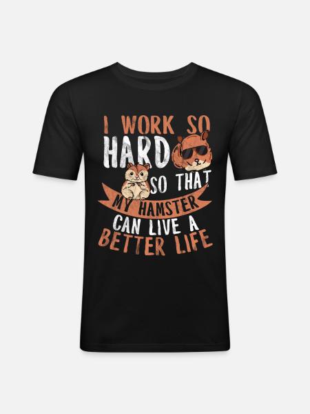 Hamster - T-shirt près du corps Homme - noir