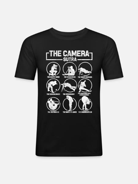 Fotograf Digitalkamera Geschenk Spiegelreflex - Männer Slim Fit T-Shirt - Schwarz