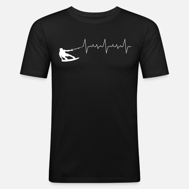 Wakeboard - Männer Slim Fit T-Shirt - Schwarz