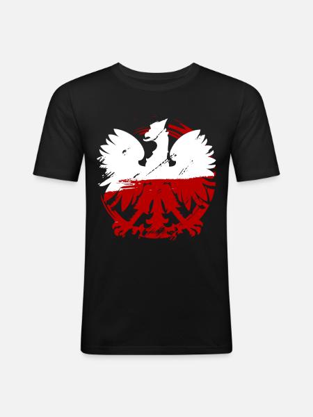 Poland - Men's Slim Fit T-Shirt - black