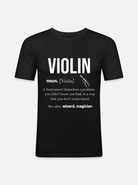 Violon - T-shirt près du corps Homme - noir