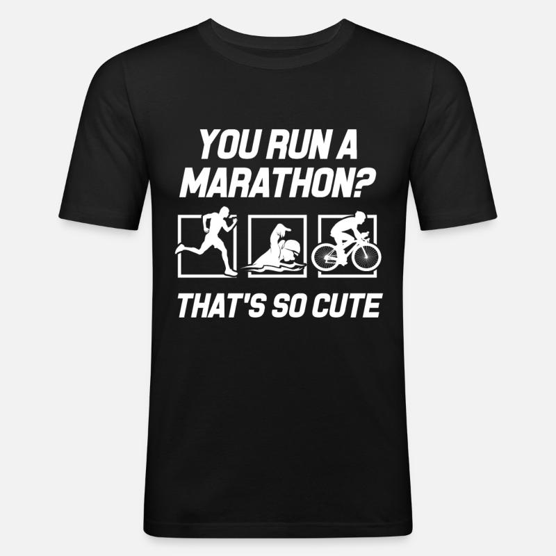 Triathlon - Männer Slim Fit T-Shirt - Schwarz