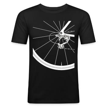Rennrad - Männer Slim Fit T-Shirt - Schwarz - Vorne - Nik (191cm)