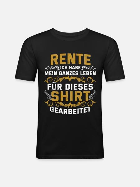 Rente - Männer Slim Fit T-Shirt - Schwarz