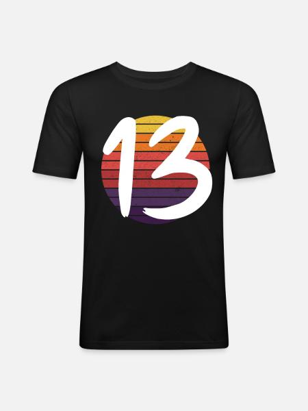 13 Birthday - Men's Slim Fit T-Shirt - black