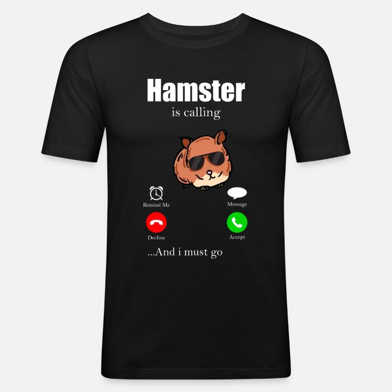 Hamster - Männer Slim Fit T-Shirt - Schwarz