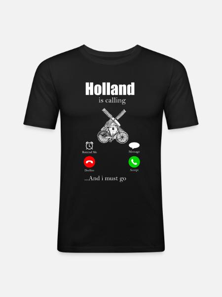 Netherlands - Men's Slim Fit T-Shirt - black