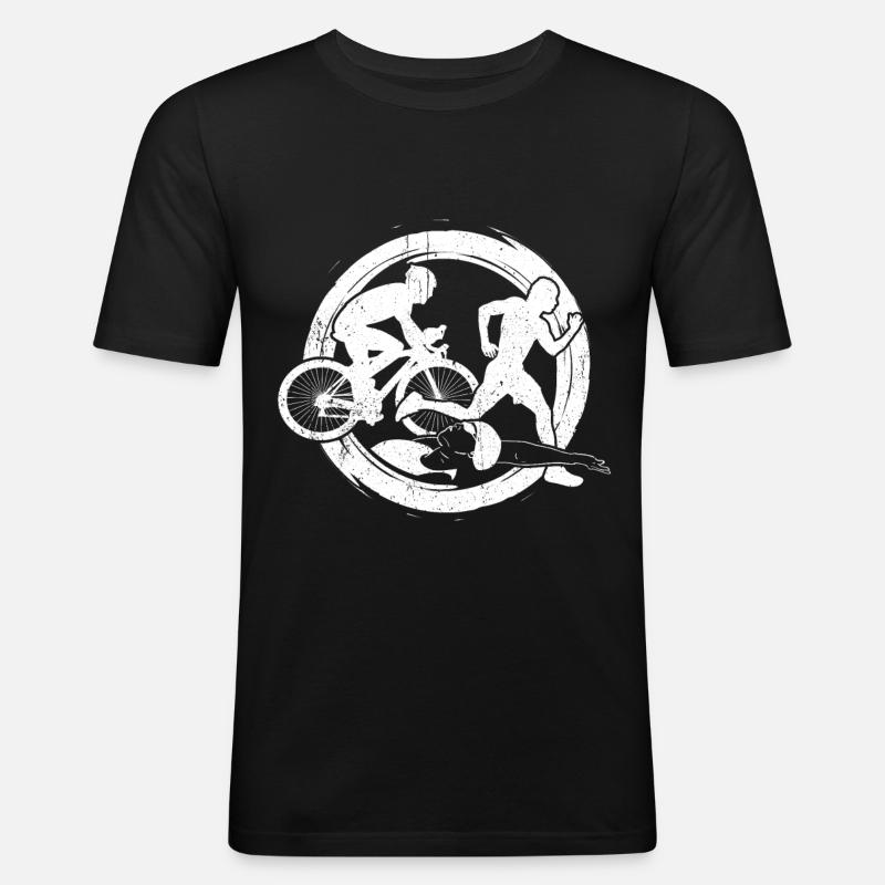 Triathlon - Männer Slim Fit T-Shirt - Schwarz
