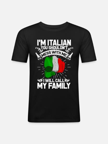Italy - Men's Slim Fit T-Shirt - black