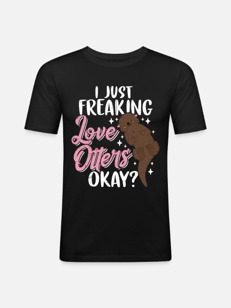 otter - Men's Slim Fit T-Shirt - black