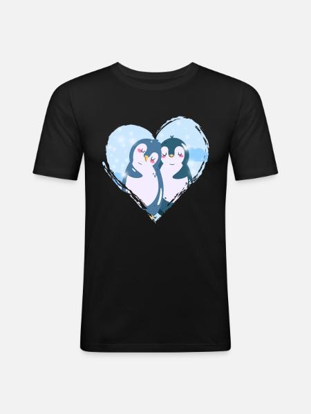 Pinguin - Männer Slim Fit T-Shirt - Schwarz