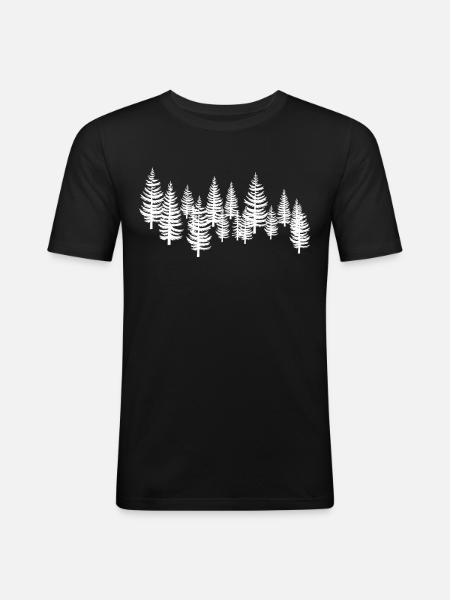 White Tree Trees - Men's Slim Fit T-Shirt - black