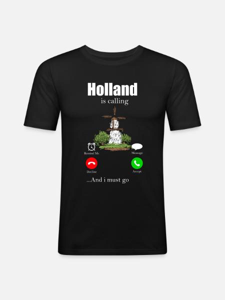 Netherlands - Men's Slim Fit T-Shirt - black