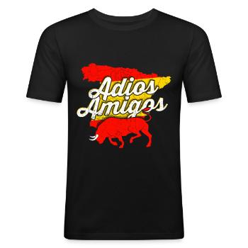 Espagne - T-shirt près du corps Homme - noir - Devant - Nik (191cm)