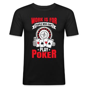 Poker cadeau de Poker Jetons Cartes Casino All in - T-shirt près du corps Homme - noir - Devant - Nik (191cm)
